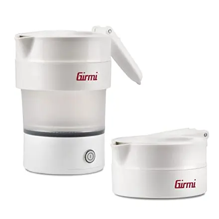 Girmi BL03 Reise-Wasserkocher, 0,6 Liter, BPA-frei, Platzsparend, Automatische Abschaltung, Weiß