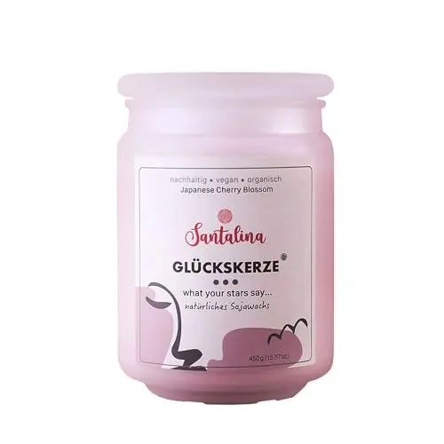 Santalina Duftkerze Japanese Cherry Blossom I Große Sojawachs Duftkerze I Brenndauer bis zu 45 Std.