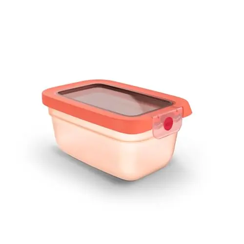 EMSA oneClick Frischhaltedose 0,75L, luftdicht, lebensmittelecht, spül- und mikrowellengeeignet, aus Deutschland, orange
