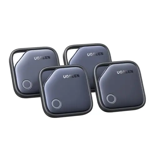 UGREEN FineTrack 4er Pack Bluetooth Tracker für Gepäck und Schlüssel, kompatibel mit Apple Find My, austauschbare Batterie