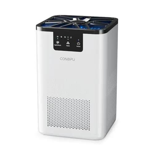 CONOPU Luftreiniger für Allergiker, 3-Stufen-Filtration, mit Aromafunktion und Nachtlampe