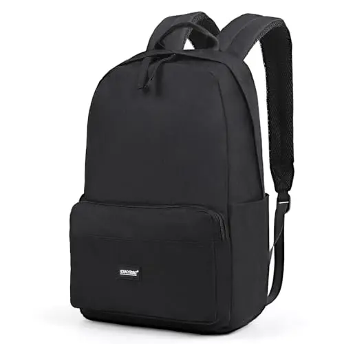 TAN.TOMI Schulrucksack für Teenager mit Laptopfach - Großer, leichter Rucksack für Schule und Alltag, Schwarz