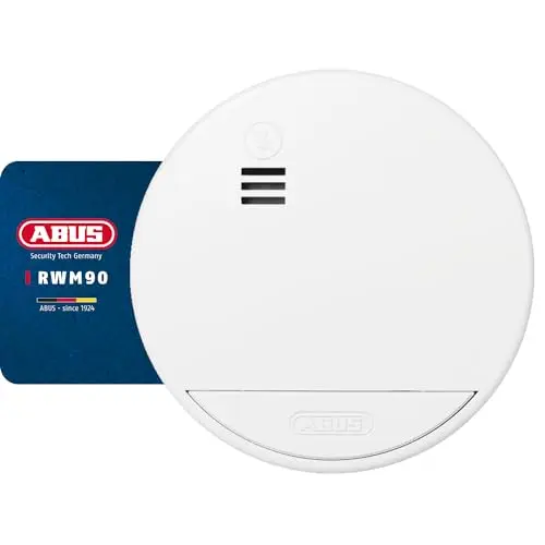 ABUS Rauchmelder RWM90 - 5 Jahre Batterie - DIN EN14604 - für Wohnräume - 85 dB Alarmlautstärke - Weiß