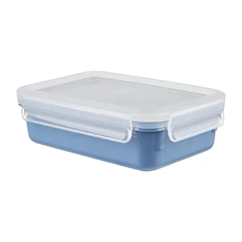 Emsa Clip & Close Color Frischhaltedose 0,8L - 100% auslaufsicher, BPA-frei, Aqua Blau