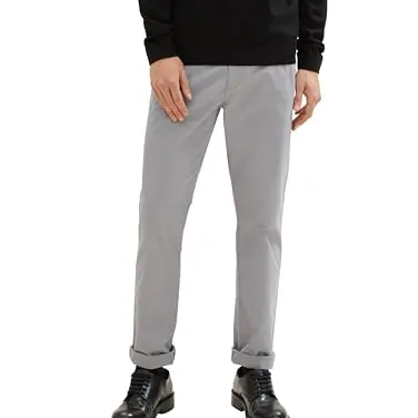 TOM TAILOR Herren Chino Hose aus Stretch Twill, Smooth Grey, 29W x 32L