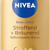 NIVEA Q10 Body Lotion, Straffend & Bräunend für sanfte Bräune, Anti-Age Pflege mit frischem Sommerduft (200 ml)