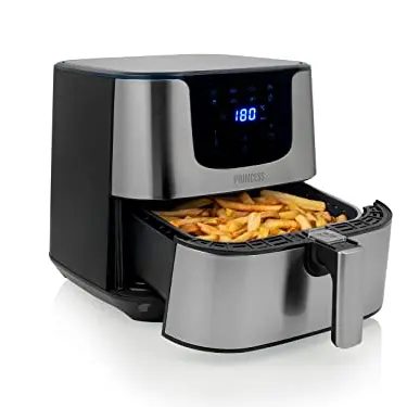 Princess Heißluftfritteuse XXL 5,5L – Digital Airfryer Deluxe – 8 Programme – Edelstahl – Ohne Öl