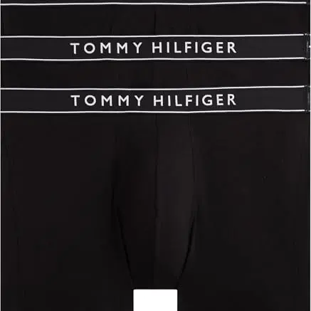 Tommy Hilfiger Herren 3er Pack Baumwoll-Boxershorts mit Stretch, Schwarz