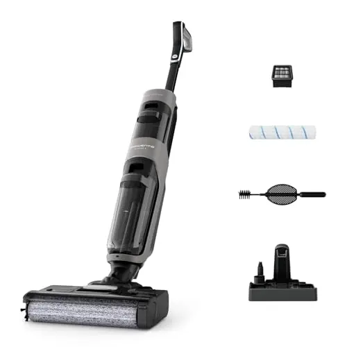 Rowenta X-Clean 4 kabelloser Nass- und Trockenstaubsauger, 50 Min Laufzeit, automatische Schmutzerkennung, mit LED-Display, für Hartböden, grau