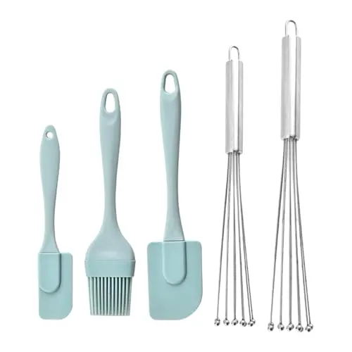 2er Set Edelstahl Eierschläger & 3er Set Schaber - Küchenhelfer für Backen und Kochen