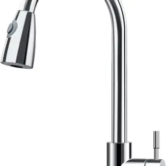 SEISSO Wasserhahn Küche mit Brause, ausziehbar, 2 Strahlarten, 360° Drehfunktion, Edelstahl