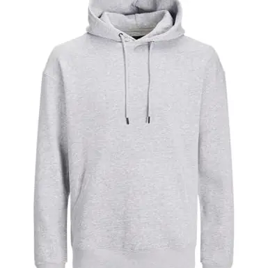 Jack & Jones Herren Hoodie JJestar Basic, Light Grey Melange, Größe XL
