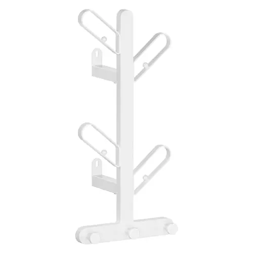 SONGMICS Wandgarderobe mit 7 Haken in Baum-Form, perlweiß