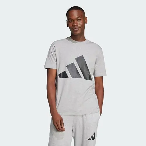 Adidas Herren Essentials Big Logo T-Shirt, Größe L, Grau/Schwarz