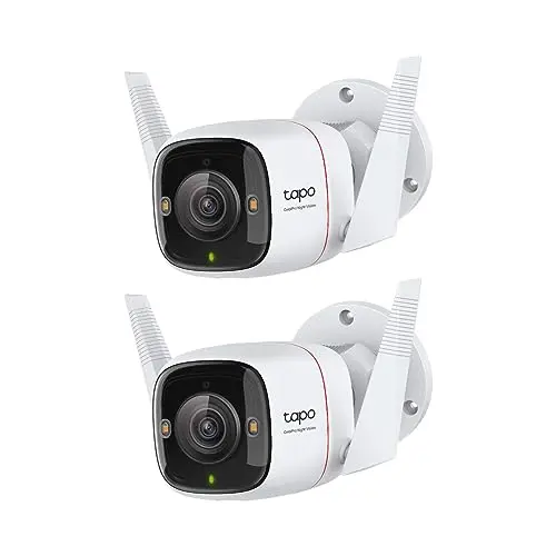 Tapo TP-Link C310P2 Außenüberwachungskamera, WLAN, 3MP, Nachtsicht, Bewegungserkennung, 2 Stück