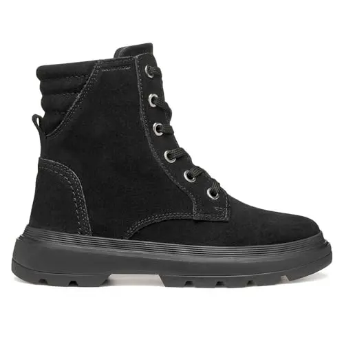 Geox Junior Mädchen Ankle Boots, wasserdicht, Schwarz, Größe 30