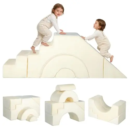 MeMoreCool Kindersofa Beige für Kinderzimmer, ausklappbares Spielsofa mit Sitz- und Liegefunktion, ab 1 Jahr