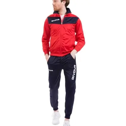 Givova Herren Trainingsanzug, rot/blau, 2XS