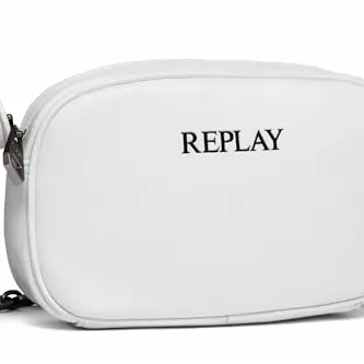 Replay Damen Handtasche, Weiß, Kunstleder