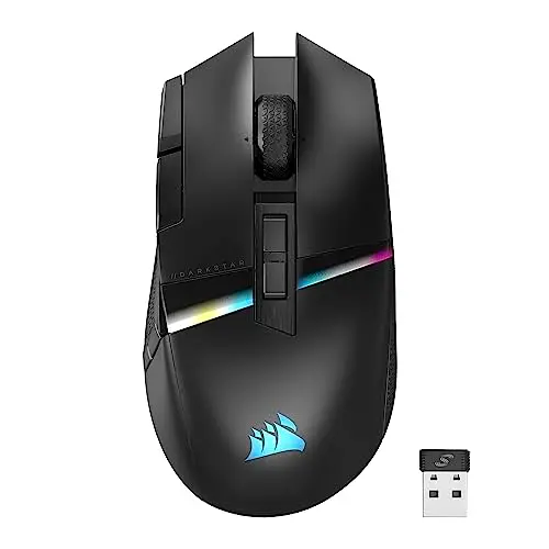 CORSAIR DARKSTAR Wireless Gaming-Maus - 26.000 DPI - 15 Tasten - Bis zu 80 Stunden Akkulaufzeit - Schwarz