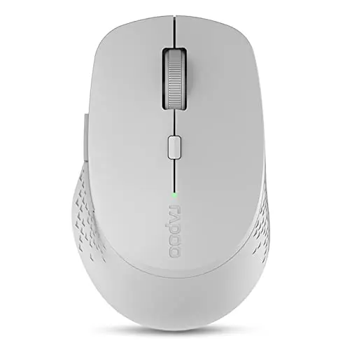 Rapoo M300 Silent kabellose Maus für PC & Mac - hellgrau, ergonomisch, 1600 DPI, 9 Monate Batterielaufzeit