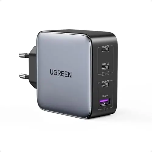 UGREEN Nexode 100W USB C Ladegerät 4 Ports - Schnellladegerät für MacBook Pro, iPhone 17-8, iPad, Galaxy S24/S25
