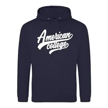 AMERICAN COLLEGE Sweatshirt Modell ACSCW1 Navy M – Unisex Pullover mit Kapuze