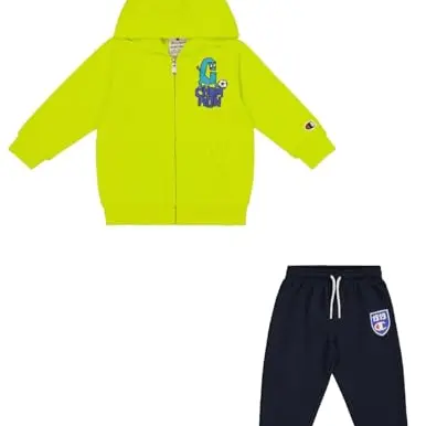 Champion Legacy Play With Graphics TD – Ultraleichter Fleece-Anzug mit Kapuze, mehrfarbig, für Jungen, 6 Monate