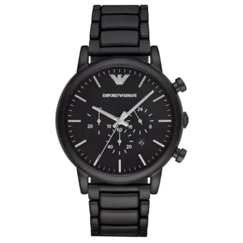 Emporio Armani Herren Chronograph Uhr 46mm mit Edelstahl, Leder oder Silikonband