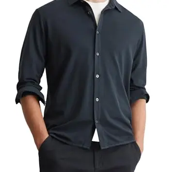 Marc O'Polo Herren Freizeithemd Regular Fit, Blau (Dark Navy), XS