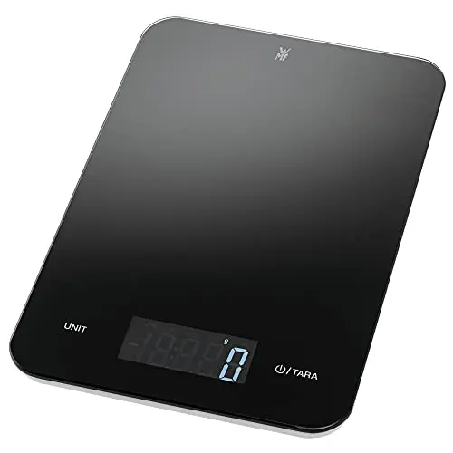 WMF Digitale Küchenwaage schwarz, 5kg Maximalgewicht, Backwaage mit Tara-Funktion, 23 x 15 x 2 cm