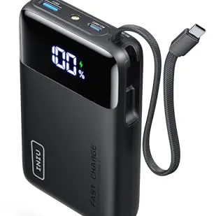 INIU 45W Power Bank 20000mAh mit USB-C Kabel, kompakt und leistungsstark für iPhone 17/16/15 Pro, Samsung S22, Xiaomi, iPad