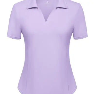 Jack Smith Damen Polo Shirt V-Ausschnitt Kurzarm Lila