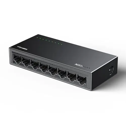 UGREEN 8-Port Gigabit LAN Switch - Plug and Play Ethernet Switch für TV, Laptop, Router und mehr