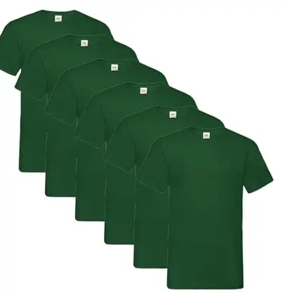 Fruit of the Loom Herren V-Neck T-Shirt, mehrere Größen, Farbset 6er Pack plus 1 Notizblock