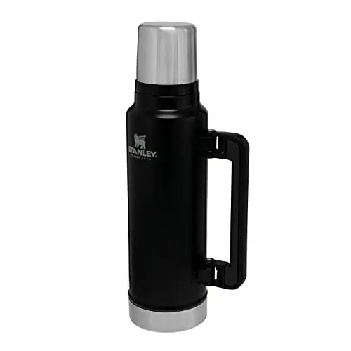 STANLEY Classic Thermosflasche 1.4L - Hält 40 Stunden Heiß oder Kalt - Edelstahl - BPA-frei - Matte Black