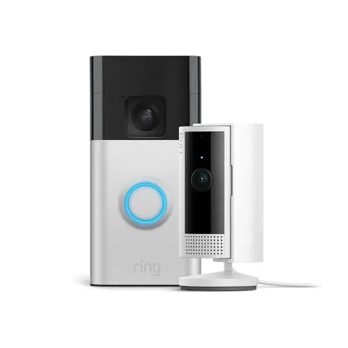Ring Akku-Videotürklingel + Innenkamera | WLAN-Videotürklingel mit einfacher Selbstinstallation