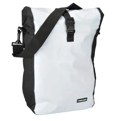 FISCHER Wasserdichte Gepäckträgertasche, 18 Liter, weiß