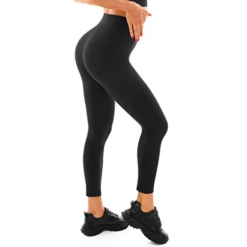 Walifrey Damen High Waist Leggings, Opak, Schwarz, XXL