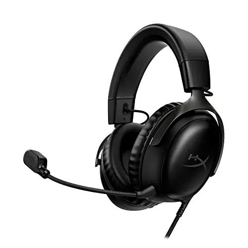 HyperX Cloud III Gaming-Headset – Kabelgebunden für PC, PS5, Xbox Series X|S, mit abgewinkelten Treibern und Memory-Schaum, Schwarz