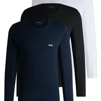 BOSS Herren Langarmshirt 3er Pack Classic UNDERW_Longsleeve, L EU