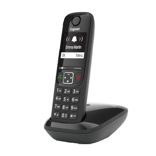 Gigaset AS690 Schnurloses DECT-Telefon - großes Display, brillante Audioqualität - Anrufschutz, schwarz