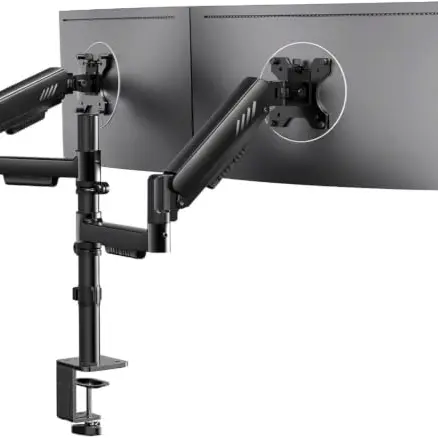 ErGear Monitor Halterung für 2 Monitore 13"-32", vertikal, stabil, mit C-Klemme, Kabelmanagement, VESA 75x75/100x100mm, schwarz