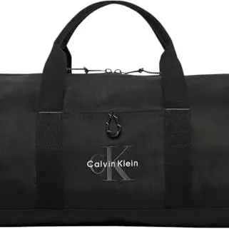 Calvin Klein Herren Duffle Bag Weekender Tasche mit Tragegurt, Schwarz