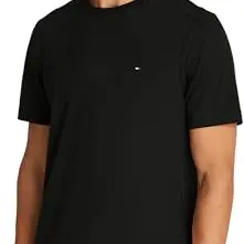 Tommy Hilfiger Herren T-Shirt Kurzarm Regular Fit, Schwarz, L