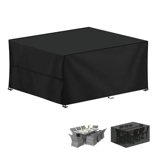LAMUNI Gartenmöbel Abdeckung Wasserdicht für rechteckige Tischgruppen, 250x180x100cm