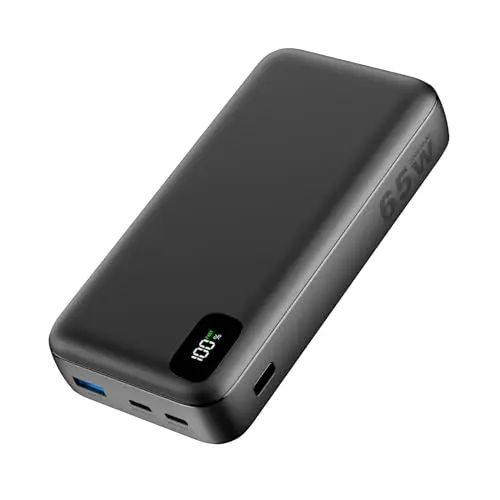ADDTOP Power Bank 20000mAh 65W mit 3 Ausgängen, Schnellladegerät für Laptop, MacBook, iPhone, iPad, Switch (Schwarz)