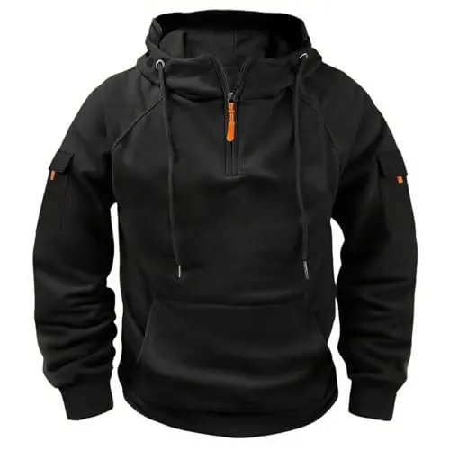 Herren Kapuzenpullover mit Taschen, langarm, warm und bequem
