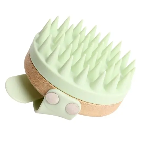 Guittly Kopfhautmassagebürste, Silikon Bürste für Peeling und Haarwachstum, Kopfentspannung (Grün)