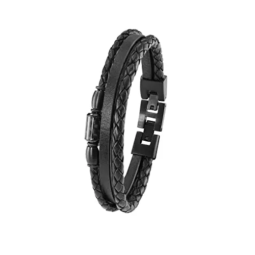 s.Oliver Armband für Herren aus Edelstahl und Leder, geeignet als Armschmuck, in Schmuck Geschenkbox